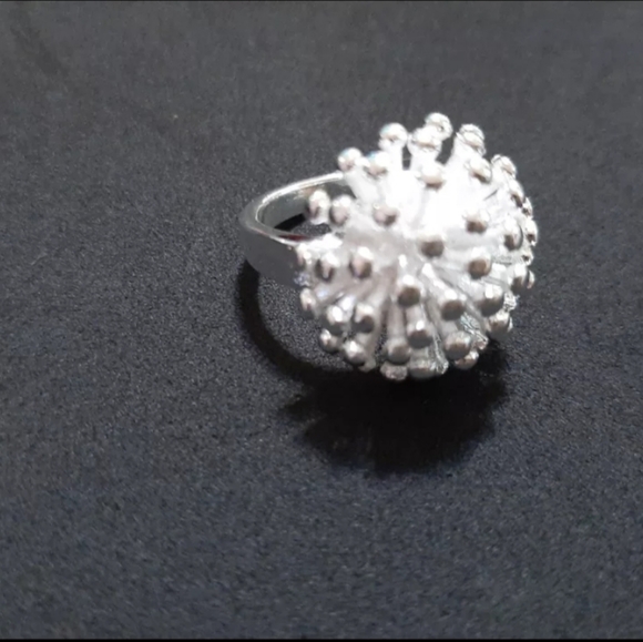 925 Sterling silver vintage fireworks silver ring - Picture 7 of 9